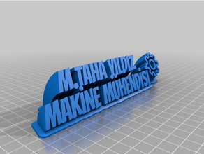 personnalisé balayage 2 lignes plaque texte 3d print model - Mito3D