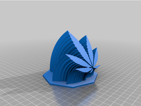 cannabis foglie 3d print model - Mito3D