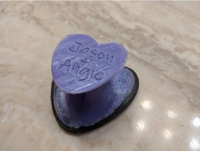 love heart rubber stamp valentine 3d print model - Mito3D