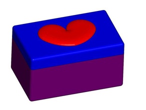 simple box dose heart herz 3d print model - Mito3D