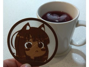 holo lithograph coaster spice & wolf anime irredeemable weeb 3d print model - Mito3D