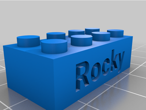customized lego compatible text bricks rocky 3d print model - Mito3D