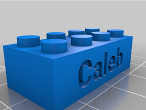 kundengebundenes lego kompatible text Ziegel caleb kundengebundene 3d print model - Mito3D