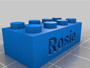 kundengebundenes lego kompatible text Ziegel rosie kundengebundene 3d print model - Mito3D