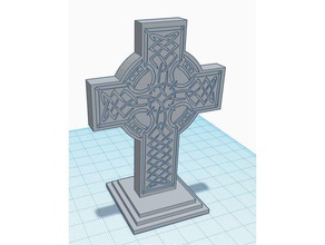 celtic cross engraved statue micro 3d print model - Mito3D
