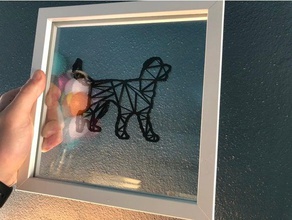 geometrik köpek 2d sanat labradoodle resim çerçevesi 3d print model - Mito3D