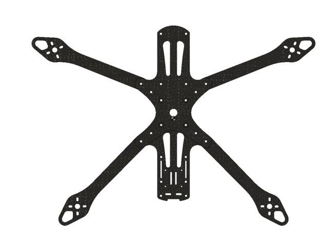 fr7 v4 dlq modifier cadre longrange fpv quadricoptère quadcopter frame 3D print model - Mito3D