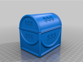 print-in-place money chest hinge treasure 3d print model - Mito3D