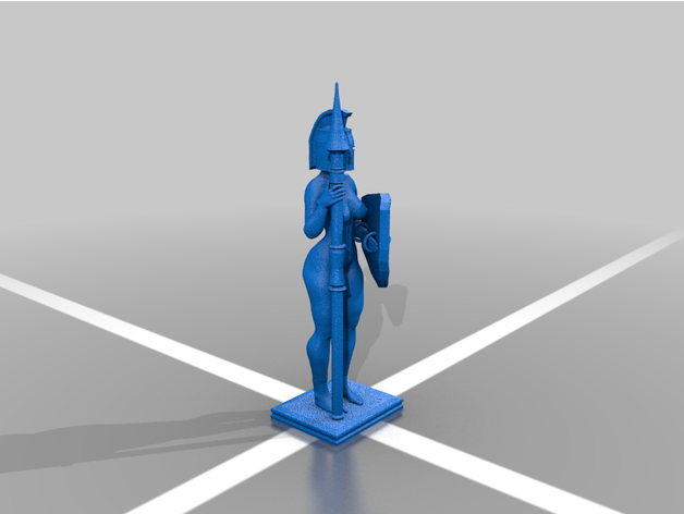 kadın şövalye kask knight iş ortamına uygun çıplak savaşçı 3D print model - Mito3D