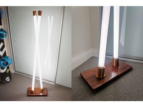 converged led floor lamp ikea holder light mount 3d print model - Mito3D