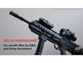 l85a3 handguard kit conversion demo 6mm airsoft accessoires pièces l'armée l'armement gg hkey pei keymod l85 l85a2 3d print model - Mito3D