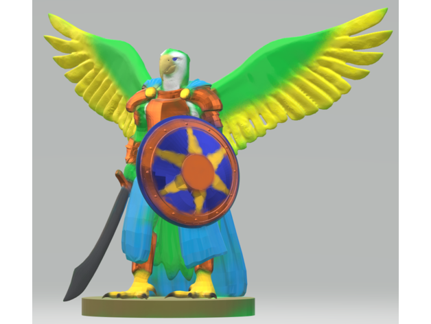 pa'ratxi warrior 2 parrot aarakocra dungeons dragons 3D print model - Mito3D