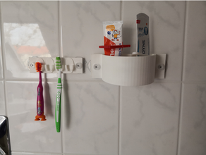 toothbrushholder 3dprinting 3d yazıcı anycubic i3 mega makerbotdigitizer diş fırçası tutucu macunu 3d print model - Mito3D