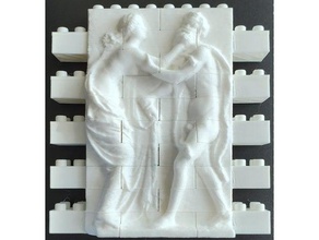 montini perisi satyr duvar lego uyumlu ayarlayın antik art blok bouwstenen tuğla briques yaratık perdelik kadın şekil efsane çıplak rahatlama 3d print model - Mito3D