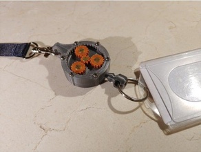 planétaire gearset rétractable trousseau modèle 2 insigne engrenages clés steampunk 3d print model - Mito3D