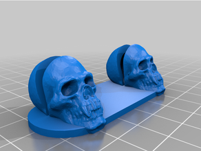 skull card holder - descent board games 2nd edition game cards playing stand tabletop rpg 3d print model - Mito3D