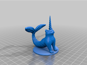 unicorn mermaid Kat 3d print model - Mito3D