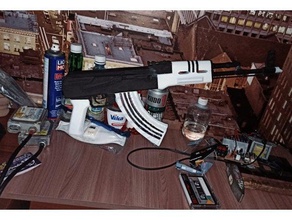 akm real size poly ak47 ak74 assault rifle scale 3d print model - Mito3D
