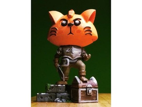 dragonborne chat quête cat dragon quest nintendo ps4 sculpture commutateur jeu vidéo 3d print model - Mito3D