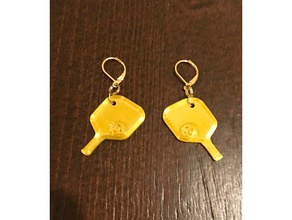 pickleball paddle earrings charms bag tags charm 3d print model - Mito3D