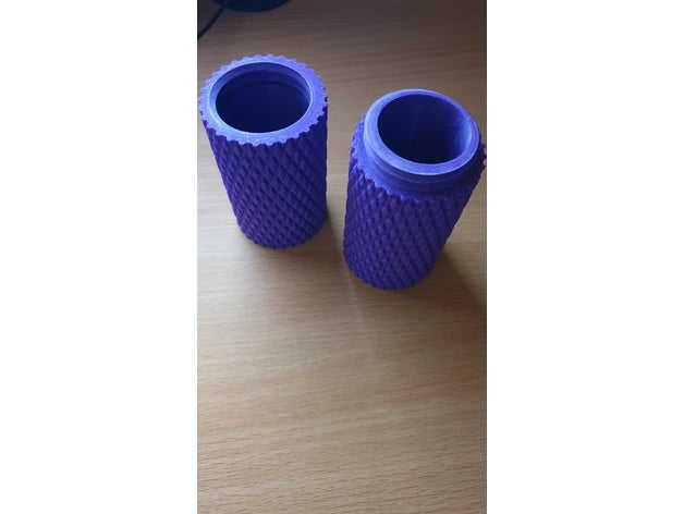 tall knurled box 50 mm 80 container threaded 3D print model - Mito3D