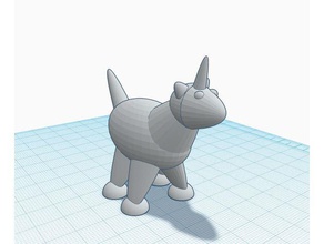 cute chubby unicorn poly unicorn 3d print model - Mito3D