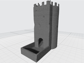 dice tower - high res + battle damaged 3d print model - Mito3D
