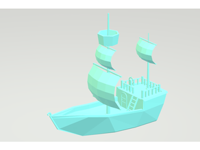 navio vela vento obj objecto 3d print model - Mito3D