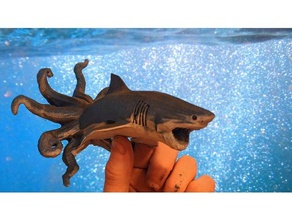 sharktopus 28mm creature disaster horror miniature monster octopus octoshark ridiculous shark stupid underwater 3d print model - Mito3D
