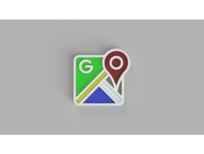 google maps logosu 3d işareti logo Haritalar 3d print model - Mito3D