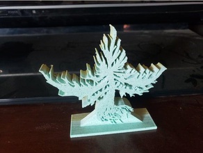 desenhado mão árvore arte desenho natureza deserto 3d print model - Mito3D