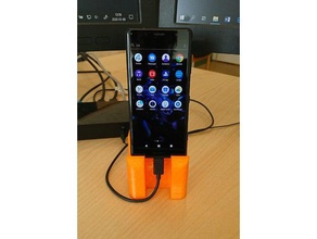 cube - desktop phone stand charging dock mobile 3d print model - Mito3D
