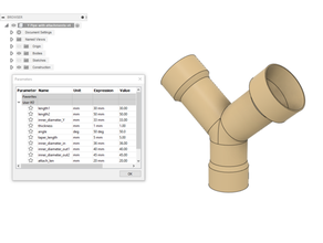 parametric pipe adapter fusion 360 source 3d print model - Mito3D