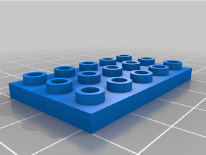 lego compatible ladrillo 3x5 hueco placa clavos personalizado 3d print model - Mito3D