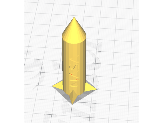 einfache nasa Rakete einfach 3D print model - Mito3D