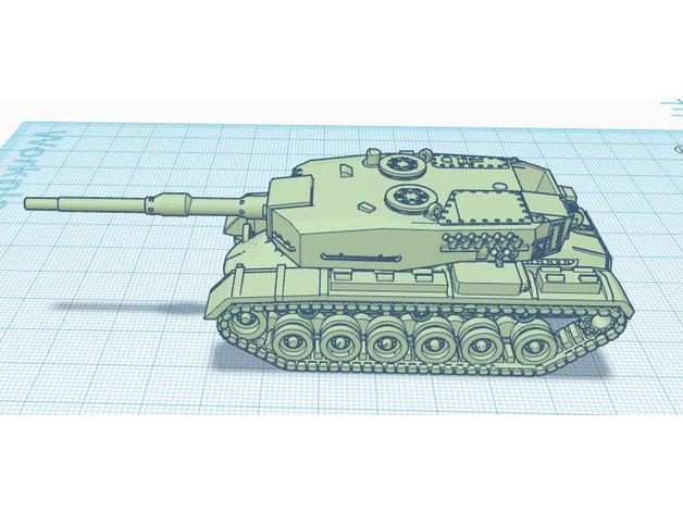 m48 leopard tanque impressão fácil guerra fria coreia leo 3D print model - Mito3D