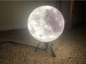 designer lithophane lune lampe baïonnette conception cadeau appareil d'éclairage lumière nuit 3d print model - Mito3D