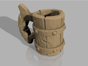 medieval beer blender coffee creality cup holder ender 3 handle leather mead meade metal miniature mystical pirate renaissance skyrim stein wine wood worn 3d print model - Mito3D
