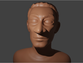 regular jeff bust head human man middle aged normal sculpture 3d print model - Mito3D