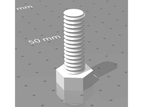 Metrische m10 Schraube m10x30 3d print model - Mito3D