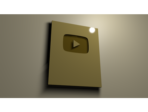 youtube ouro botão toyota youtuber ícone logotipo play vídeo 3d print model - Mito3D