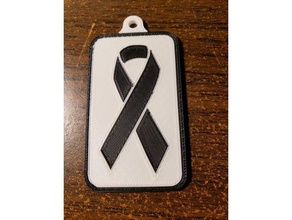 cancer keyfob - single dual extrusion cancer cancer ribbon dual extrusion 3d print model - Mito3D