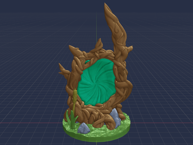 magic portal tree - support free cattail dd dnd prop tiles door fantasy foliage rpg scatter terrain swamp tabletop gaming wargame wargaming 3D print model - Mito3D