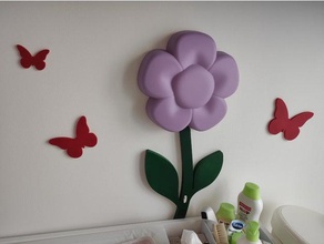 ikea upplyst lampe mur fleur tige feuilles 3d print model - Mito3D