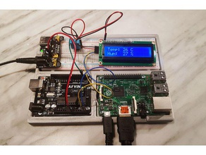experimental base plate arduino uno raspberry pi breadboard holder rasberry 3d print model - Mito3D