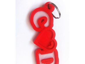 llavero iniciales corazon trousseau clés 3d print model - Mito3D