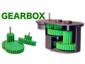 universal gearbox 3d printed abs bearing code geass creality diy gear gears green pot rpm 3d print model - Mito3D
