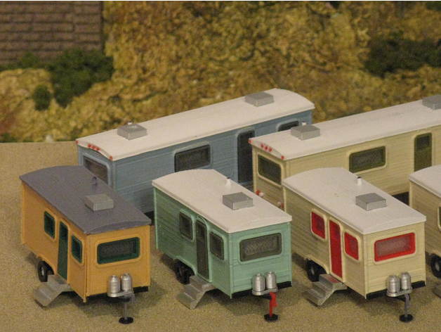 ho escala trailers viagens 3D print model - Mito3D