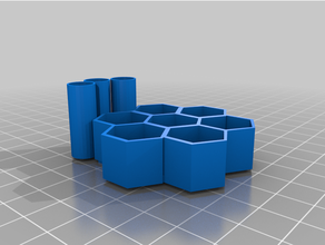 hexagon Schreibtisch organizer 3d print model - Mito3D