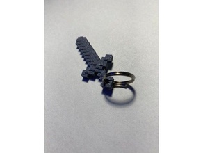 minecraft sword connectable key chain 3d print model - Mito3D